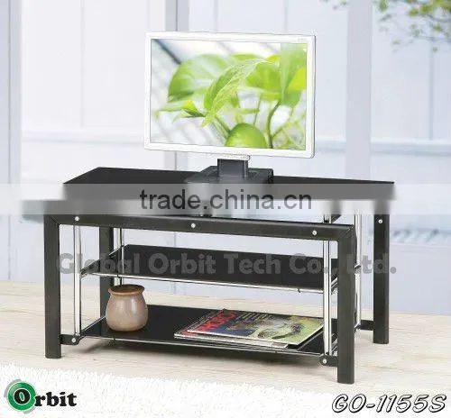 High quality stainless steel and tempered glass tv stand
