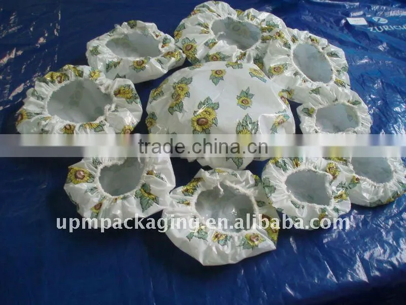 Degradable plastic bowl cover with printing