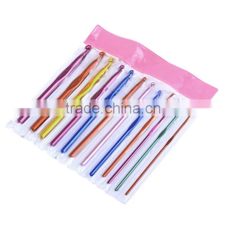 12pcs 2-8mm 2.5mm Multicolour Aluminum Crochet Hook Set Knitting Needle Set