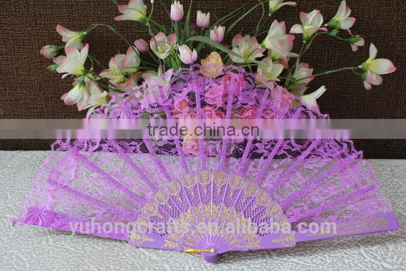 Handmade plastic wedding hand fan
