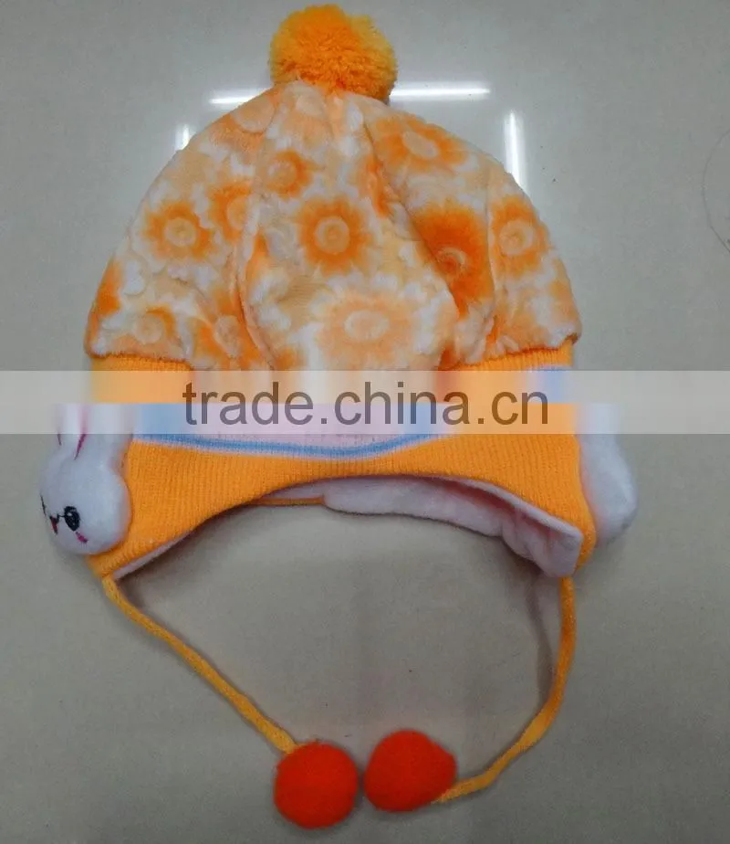 lovely design hand crochet baby earflap hat