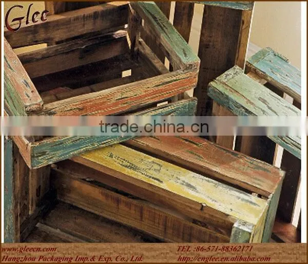 colored milk wooden crate multi color 12in x 17in