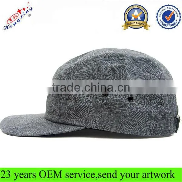 Cheap handmade china blank floral 5 panel hats/caps