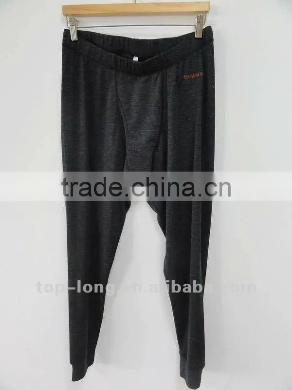 100% merino(70s) charcoal long johns men thermal underwear