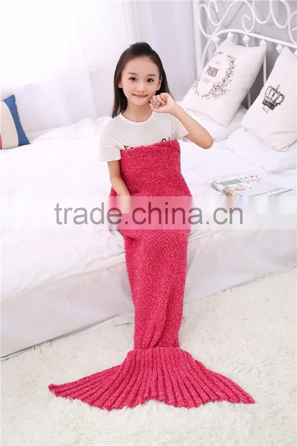 Bulk Wholesale Hotsale Acrylic Children Blankets Mermaid Tail Blanket