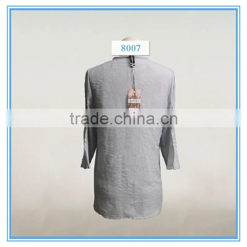New Design Lady Latest Long Kurti Embroidered V-neck Designs Yada Clothing