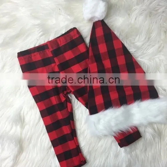 Baby Christmas Leggings and Santa Hat- Striped leggings Baby Cotton Leg Warmers