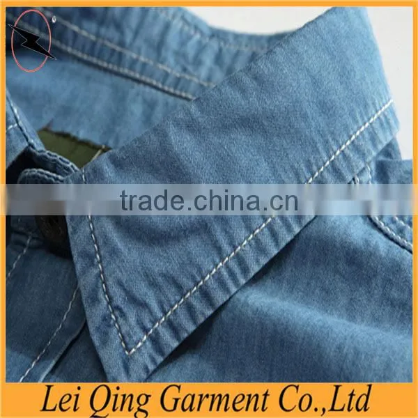 Top quality denim short sleeve custom mechanic shirts