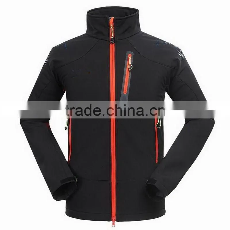 2016 OEM supplier custom black fashion waterproof softshell jacket