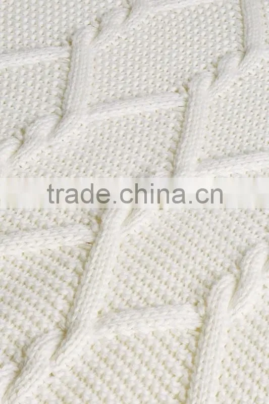 Lastest Design Cable Sweater Knitted Top For Ladies