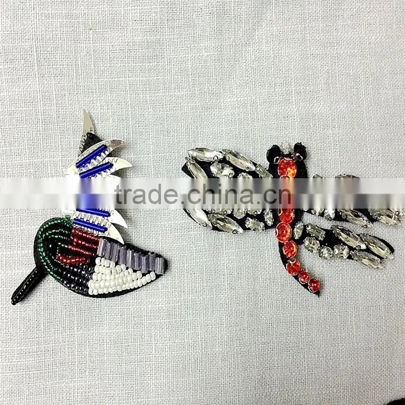Fashion kid garment accessory iron on colorful Bird In Flight sequin patch