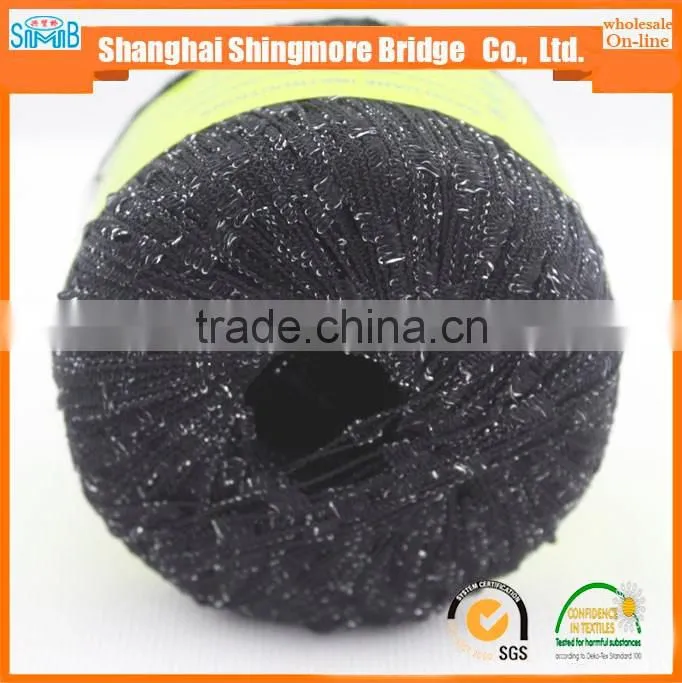 fancy yarn manufacturer hot sales oeko tex 100 quality nylon polyester lurex ladder yarn with 50 gram balls