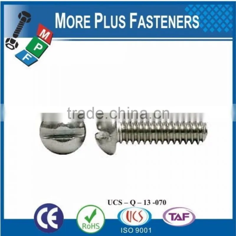 Made in Taiwan Slotted Round Head Machine Screw