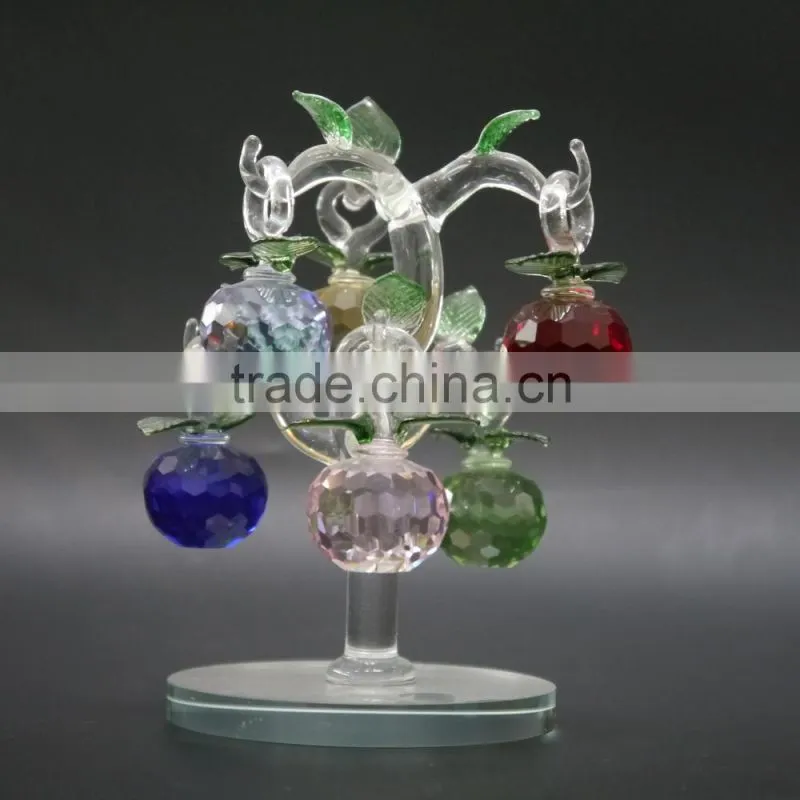 Christmas Day 's Crystal Tree With Colorful Apples For Wedding Souvenir Crystal Gift
