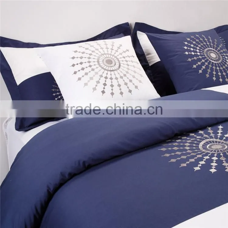 300T 100% Cotton Shining 3cm Strips 4pcs Hotel Bedding Set
