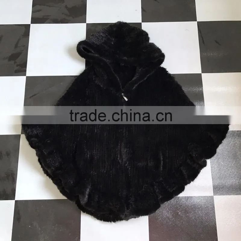 SJ467 2017 Newest Winter High Quality Cape Cape Mink Fur Coat Poncho for Women
