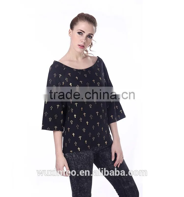Brand design superior ladies french terry t-shirt