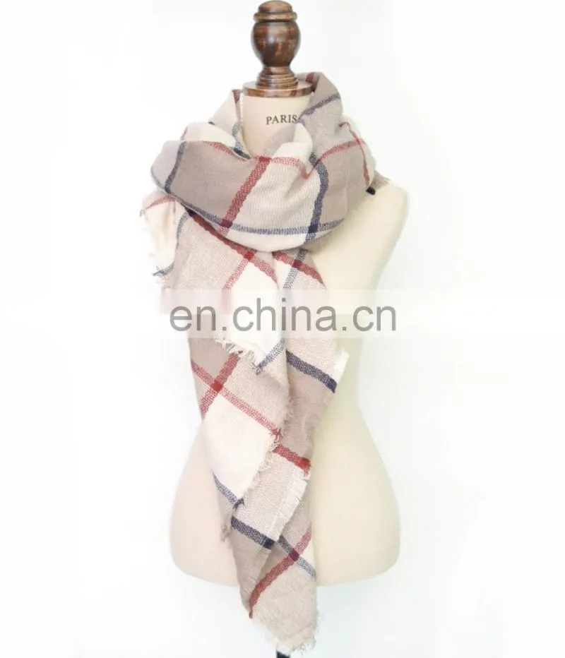 2016 Autumn And Winter Scarf Ladies Acrylic Plaid Scarf