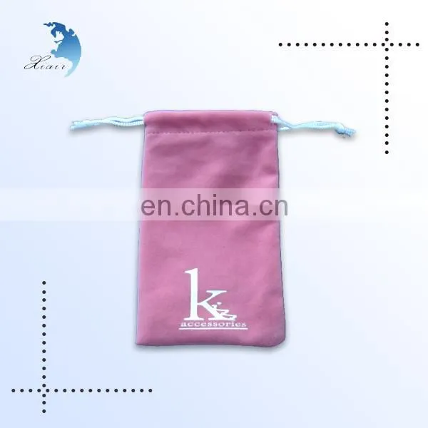 Exquisite Customized printing personale logo velvet pouch bags for jewelry