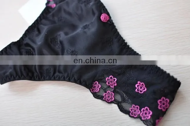 lady girl hot sexy picture see through embroidered thong panty