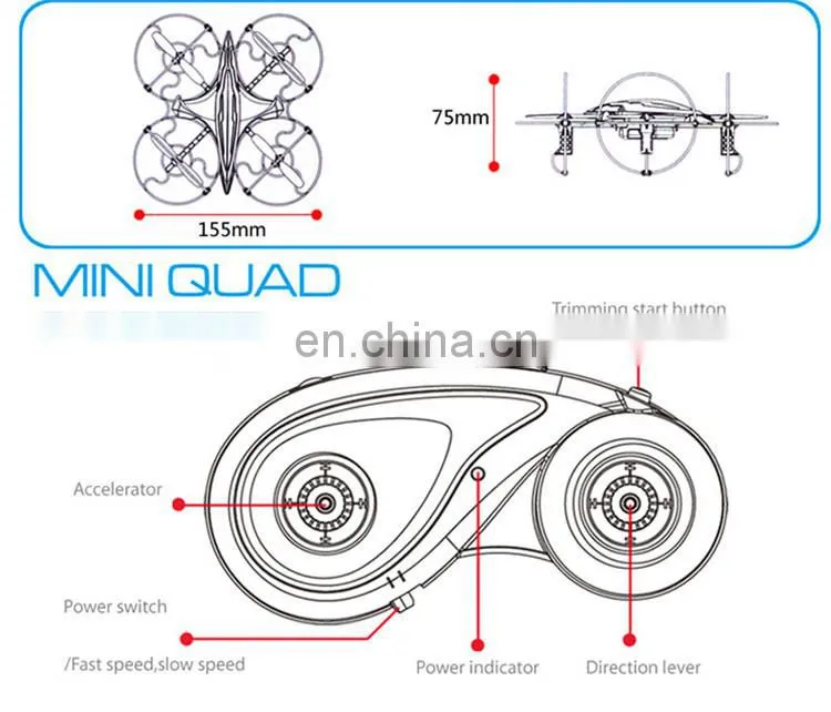 Fineco FX-3 6-axis Gryo Professional Mini Dron 3D Roll RC UFO Quad copter with LED Radio Control Drone