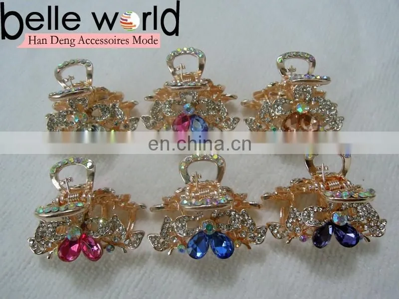High Quality Flower Rhinestone Jewel Small Hair Claw Clips for Wedding