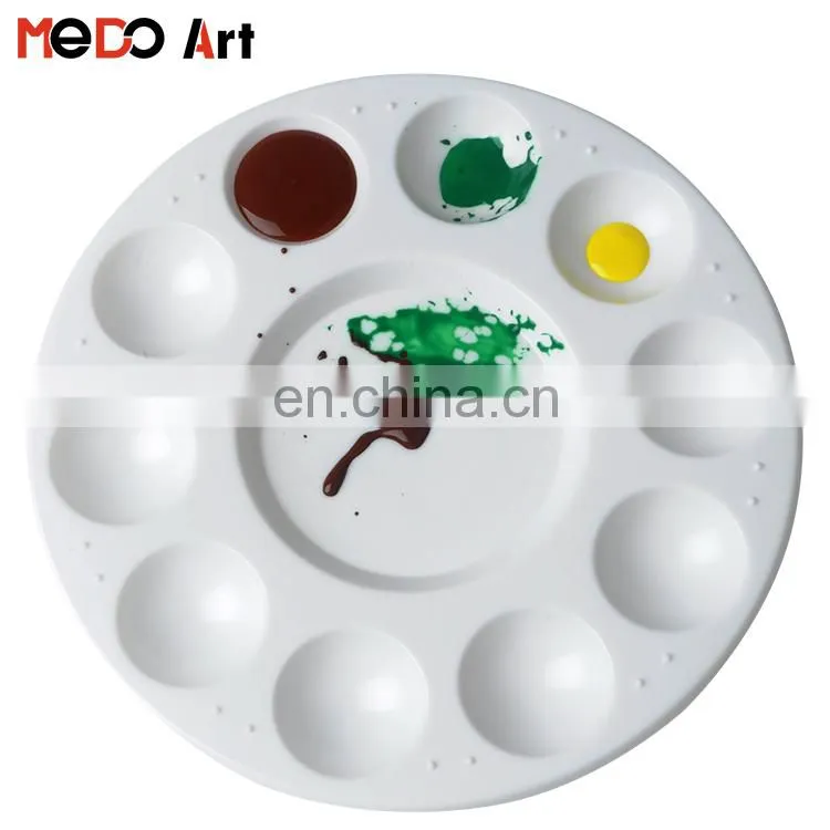 Watercolor Painting 11 Well Round Plastic Palette