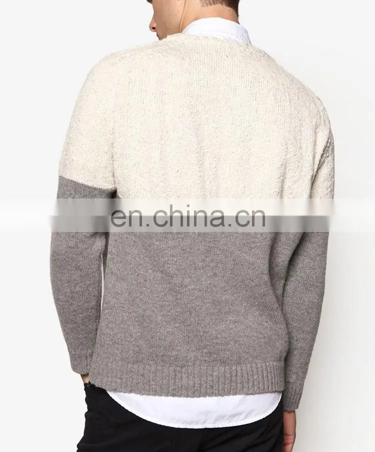 Latest men's shrug cashmere knit sweater design of hand made sweaters