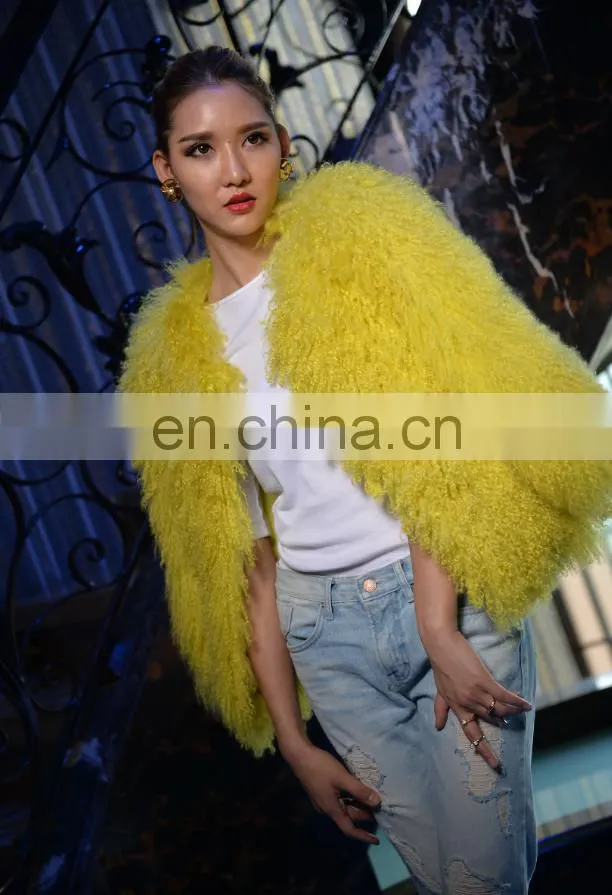 Hot-sale mongolian lamb fur coat women winter fur jacket