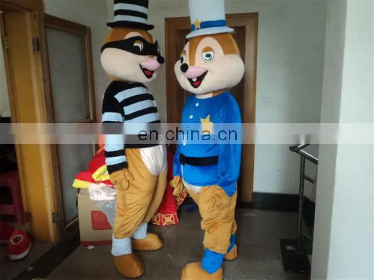 2016 Cute Long Plush squirrels two color Mascot costume