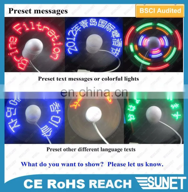 best summer gift lighting up events scrolling LED message present led fan