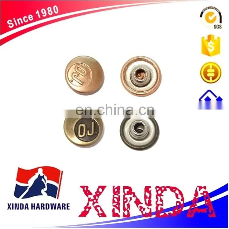 9mm Alloy rivets for garment/fitting pants customized rivets