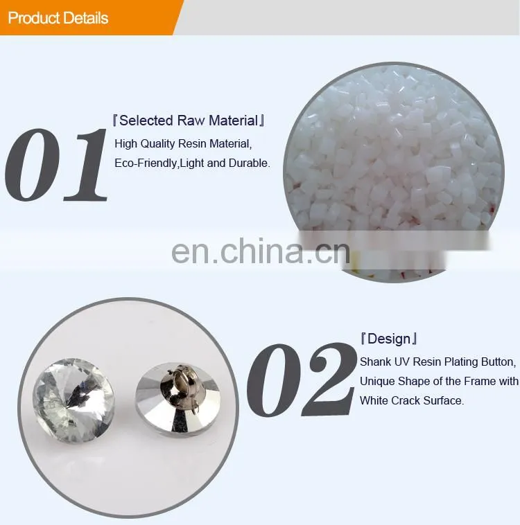 Fashion Plastic Button UV Silver Button for Garment BA60364