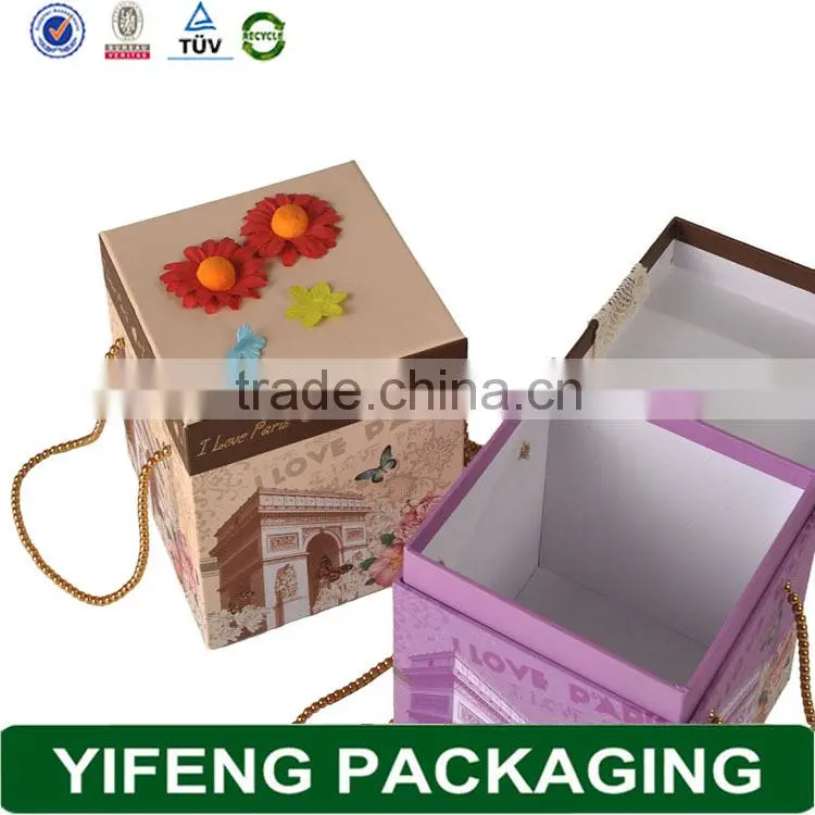 2015 Professional high quality custom fold packing cardboard box with handle