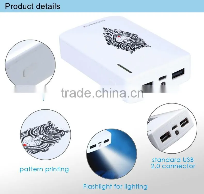 2016 New Quick Charge Portable Smart Dual USB Power Bank 9000mah