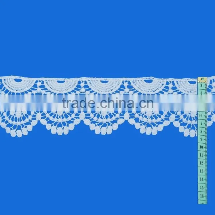 New product soft white wave shape lace fabric factory direct sales trimming water souble lace