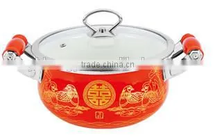 Enamel strait pot with full decals