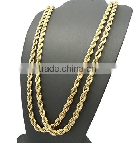 Dubai New Gold Chain Design For Men Stainless Steel Gold Plated Link Chain Necklace