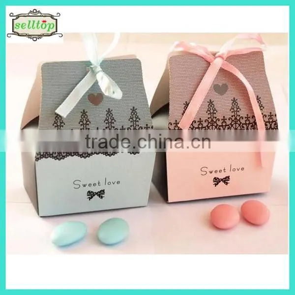 Cute 230g paper wedding favor box in china