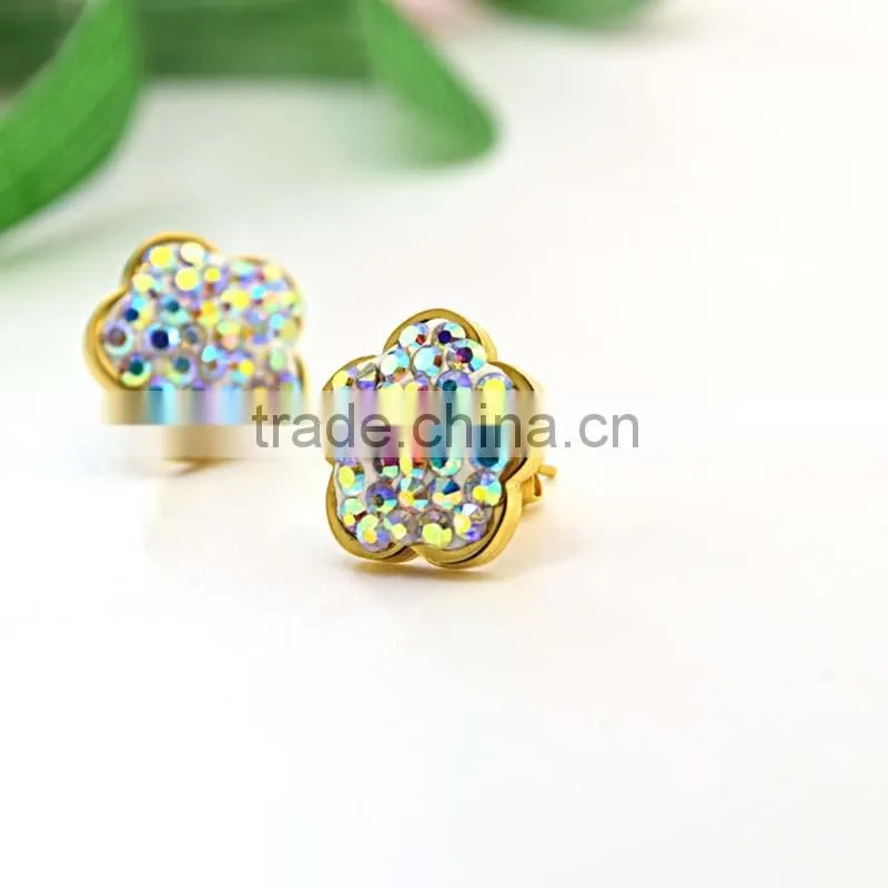 Jewelry Factory Wholesale Women Jewelry Earrings Colored Rhinestone Jewelry Set