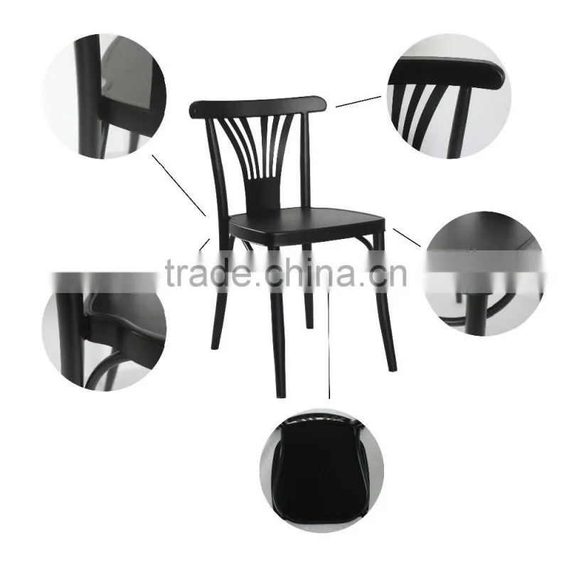 Modern design iron leisure used french cafe chair with arm