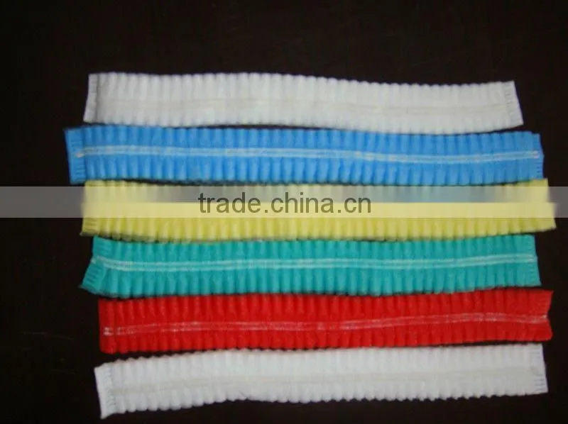 disposable PP 12g/m2 non woven plated caps mob caps 18" 19" 20" 21" 24" single or double elastic latex free