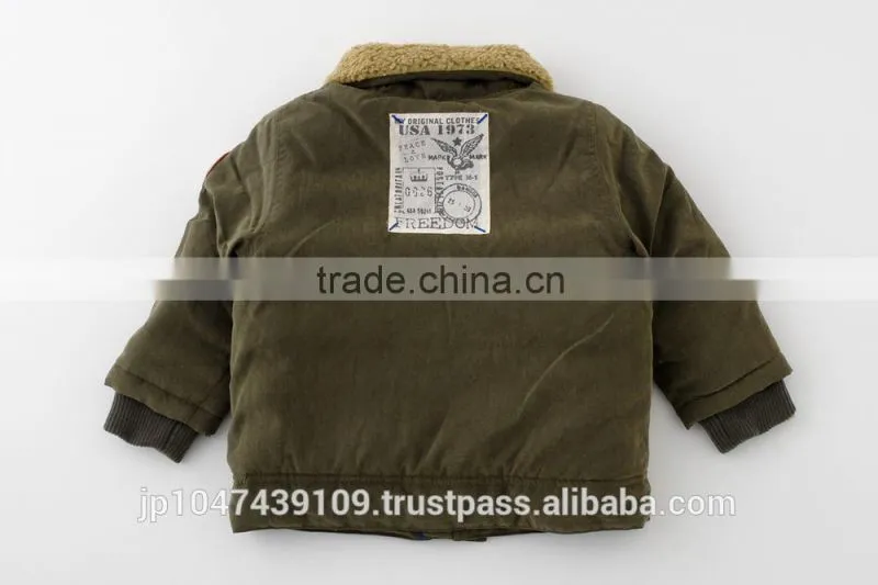 Japanese wholesale products high quality cute new born babies clothes jacket for boys children winter garment
