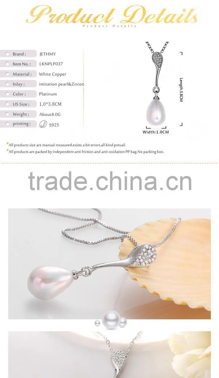 3.8X1.0CM Different Styles Miro Pave Setting Pearl Women Pendant Pearl Mounting