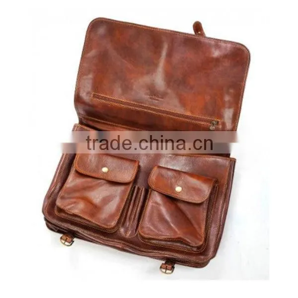 High Quality Leather handmade leather portfolio leather resume portfolio Business Case Bag in Honey Brown