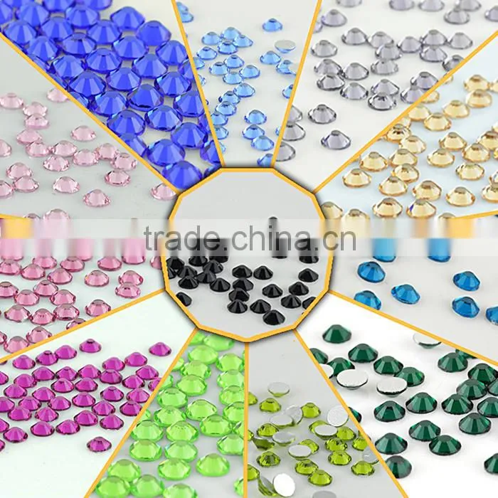SS4-SS40 14cuts Crystal AB non hot fix , flat back rhinestone for clothing decoration