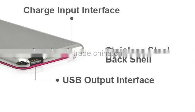 very flat power bank with stanless back,chargers for Iphones