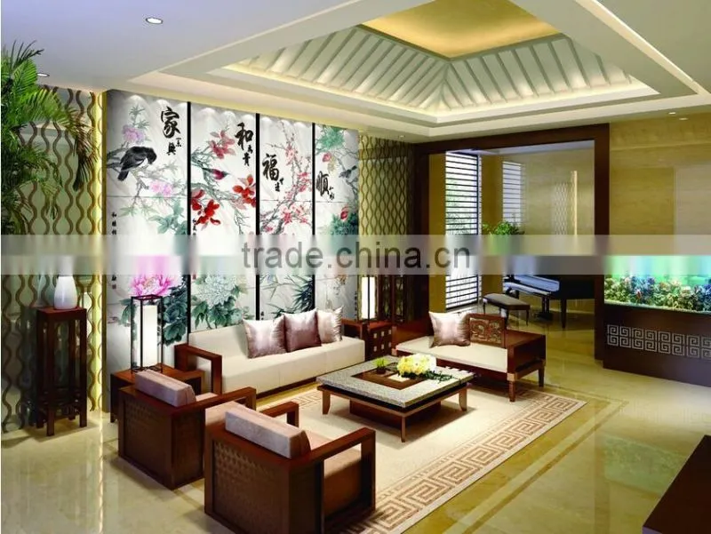 Customized Design Wonderful Printing For Glass High Quality TV Background Glass Wall