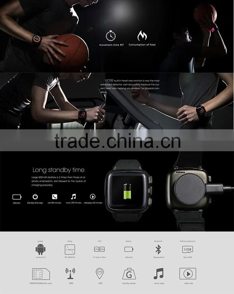 Stainless steel 3g quad band watch cell phone 3g