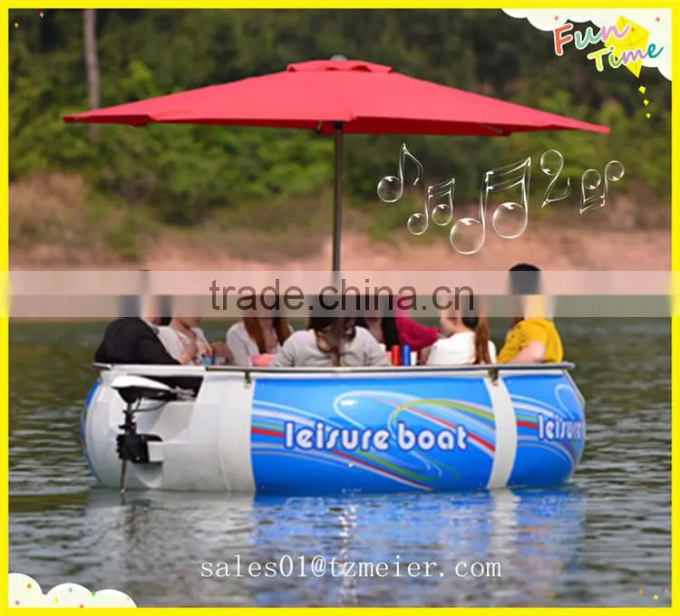 Fiberglass rowing boat with 7seats
